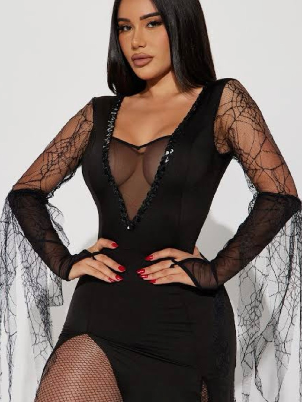 Fashion Nova Spooky 1-Piece Costume – Black – Size M – NEW